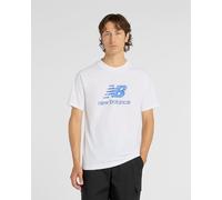 New Balance Sport Essentials Stamp Logo short sleeve t-shirt white blue - S