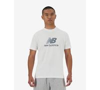 New Balance Stacked Logo Short Sleeve T-Shirt White - L