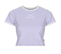 New Balance T shirt LINEAR HERITAGE RINGER TSHIRT in Purple EU XS