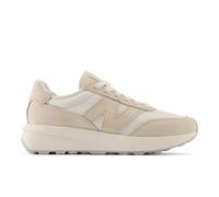 New Balance Unisex 370 in White/Beige Suede/Mesh, size 3.5