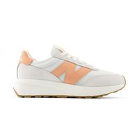 New Balance Unisex 370 in White/Orange Suede/Mesh, size 4.5