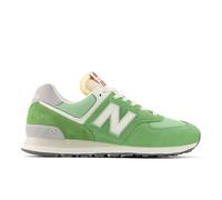 New Balance Unisex 574 in Light Green/White Suede/Mesh, size 3.5