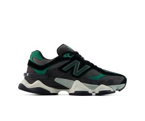 New Balance Unisex 9060 in Black/Green Suede/Mesh, size 7.5