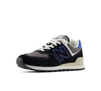 New Balance Unisex-Adult 574 V2 Sneaker, Black/Blue Agate, 8.5 Wide Women/7 Men