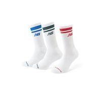 New Balance Unisex Everyday Stripe Midcalf Socks 3 Pack, Multi, Size S, Women Print