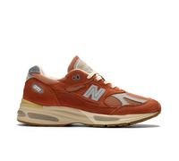 New Balance Unisex Made in UK 991v2 Vintage Sports in Orange/Grey Suede/Mesh, size 8