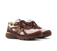 New Balance Unisex Made in USA 990v4 in Brown/Pink/Beige Suede/Mesh, size 4.5