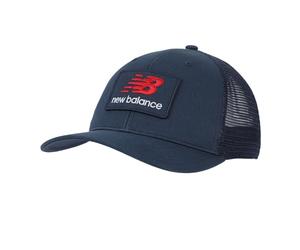 New Balance Unisex, NB Stacked Patch Logo Trucker, Casual Mesh Cap, NB Navy