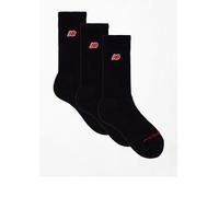 New Balance Unisex Patch Logo Crew 3 Pack Socks - Black, Black, Size S, Women Black
