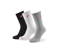 New Balance Unisex Patch Logo Crew 3 Pack Socks - White/grey/black, Multi, Size S, Women Print