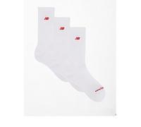 New Balance Unisex Patch Logo Crew 3 Pack Socks - White, White, Size S, Women White