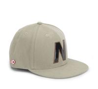 New Balance Unisex Snap 6 Panel Flat Peak Baseball Cap - Acrylic Light Brown/Khaki