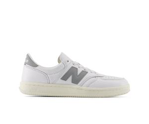 New Balance Unisex T500 in White/Grey Leather, size 8