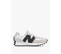 NEW BALANCE Womens 327 White Black Suede & Mesh Trainers Colour: Wh