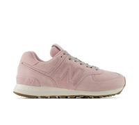 New Balance Women's 574 in Pink/Grey/White Leather, size 4 Narrow