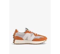 New Balance Womens Classic Orange Grey 327 Logo-embroidered Suede and Woven Low-top Trainers 6.5