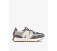 New Balance Womens Dark Arctic Grey 327 Logo-embroidered Suede and Woven Low-top Trainers 4.5