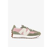 New Balance Womens Grey Pink White 327 Logo-embroidered Suede and Woven Low-top Trainers 6.5