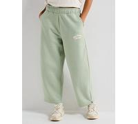New Balance Womens Linear Heritage Fleece Barrel Leg Trouser - Green, Green, Size M, Women Green