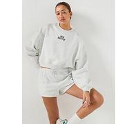 New Balance Women's Linear Heritage Fleece Crew, Grey, Size Xl, Women Grey