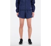 New Balance Womens Printed Impact Run 5" Shorts Navy Size