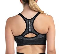 New Balance Women's Seamless MID Impact/Medium Support Adjustable Cami Sport Bra with Removable Pads, Black, M