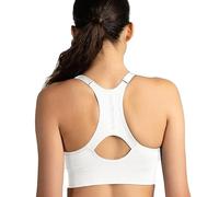 New Balance Women's Seamless Sports Bra, Cami Keyhole, Sostên Deportivo, Yoga Workout, Medium, Training, White/Opulento Garden, M