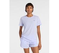 New Balance Womens Training Sport Essentials Heathertech T-Shirt, Blue, Size L, Women Blue