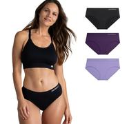 New Balance Women's Ultra Comfort Performance Seamless Hipster Style Underpants (3 Pack), Violet Tulip/Crown Jewel/Black, Large