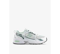 New Balance Womens White Khaki Green Mr530 Logo-embossed Leather and Mesh Low-top Trainers 9