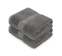 New Bamboo Towels 600 GSM Luxury Extra Thick 60% Bamboo 40% Cotton Material Super Soft Highly Absorbent Quick Dry Soft Extra Large Towels or Bath Sheets (Charcoal, Pack of 2 Hand Towels)