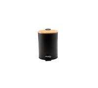 New Bathroom Bin with Wooden Lid 3L And Removable Inside - Black