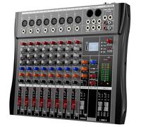 NEW BAXS Professional DJ Audio Mixer - 8 Channel Bluetooth DJ Controller Sound Mixer with DSP 16 Preset Effects, USB Interface, 8 XLR Microphone/Line Inputs, AUX,