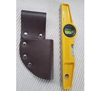 New BBI Strong Leather Holder 4 Scaffolding Tool Belt with 10'' Magnetic Spirit Level Bubble (Brown Curve holder + level)