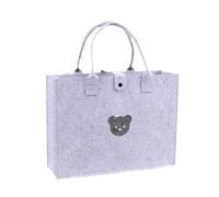 New Bear Felt Tote Bag, Stylish Cute Large Capacity Shopping Pouch, Solid Color Handbag, Simple Travel Storage Bag