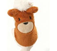 New Bear Pattern Dog Vest - Plush Sleeveless Jacket for Small & Medium Dogs, Cute Animal Design for Corgi and Shiba Inu cold-proof and easy to clean(Size:Large,Color:Brown)