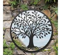 New Beautiful Bronze Finish Metal Forest Outdoor Wall Mirror, Creates A Stunning Effect Against a Wall or Fence, Ideal for Garden, Easy to Hang, A Great Way of Spreading Light in Enclosed Spaces.
