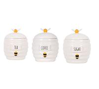 New Beautiful Honeycomb Kitchen Canister Collection, Tea, Coffee and Sugar