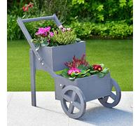 New Beautiful Wooden Steps Market 2 Tier Stall Planter Garden Planters Flower Plant Pot Window Basket