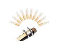 New bee Bb Clarinet Reeds, 10 Pack Clarinet Reeds Strength 4.0 Individually Packed with Reed Case, Reeds for Bb Clarinet with Thinner Reed Tip, Crafted for Clarinet Beginners, Educators and Player