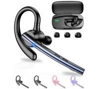 New Bee Bluetooth Headset V5.1 72H Talk Time Dual Mic with Mute Button for Business, Wireless Hand-Free Bluetooth Earpiece with 500mAh Charging Case for Cell Phone Calls Trucker Driver Laptop