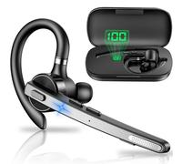 New Bee Bluetooth Headsets Dual Mic V5.1 72Hrs Play Time, Black+Gray, 1Pcs
