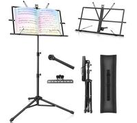 New bee Foldable Music Stand Stable Dual Use Music Stand Guitar Height Adjustable Music Stand with Carry Bag Music Stand for Children and Adults