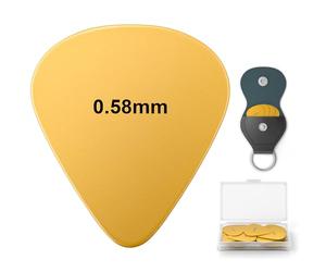 New Bee Guitar Picks, 16 Pieces Guitar Pick, 4 Different Thickness Non-slip Guitar Plectrums for Acoustic, Electric, or Bass Guitar Includes 0.58mm 0.71mm 0.96mm 1.2mm, Yellow
