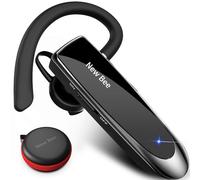 New Bee Handsfree Bluetooth Earpiece with Dual Mic & 60 Days Standby, Black | Bluetooth Headset Wireless Noise Cancelling Business/Office/Driving for iPhone, Samsung, HTC, LG, Sony, PC