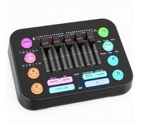 New Bee RGB Gaming Audio Mixer for PC, Streamer & DJ - XLR Mic Interface, Independent Volume Faders, Custom Soundboard with Voice Effects for Podcasting, Recording & Vocal Production