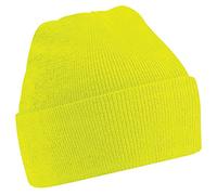 New Beechfield Childrens Kids Winter Knitted Beanie Hat Fluorescent Yellow One Size