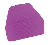 New Beechfield Childrens Kids Winter Knitted Beanie Hat Fuchsia One Size