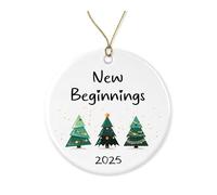 New Beginnings Ornament - Divorce Christmas Ornament - First Christmas Divorced - Gift for Her - Funny - Ex-Mrs - Ceramic Xmas Decor Printed on Both Sides