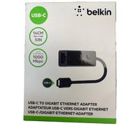 Belkin F2CU040btBLK USB-C to Gigabit Ethernet Adapter (USB-IF Certified, Compatible with MacBook Pro (2016), Dell XPS 13 inch), Black